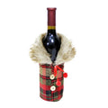 Christmas bottle cover with fur collar – festive cover for wine bottles, gnome decoration for Christmas, perfect as gift wrapping