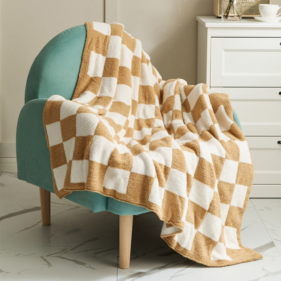 COLOURFUL CHECKERBOARD THROW