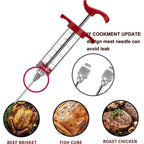 FLAVORYX Marinade Injector | Meat Injector for BBQ & Roasting | With Stainless Steel Needles for Liquid & Spice Marinades | 60 ml Volume