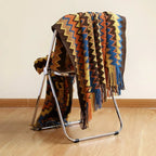 CasaLoom | Boho Blanket with Fringes | Rust Red | Soft & Light