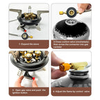 Flamurion Camping Gas Stove 16000W with Piezo Ignition | Foldable High-Pressure Gas Burner for Outdoor & Emergencies | For Butane/Propane