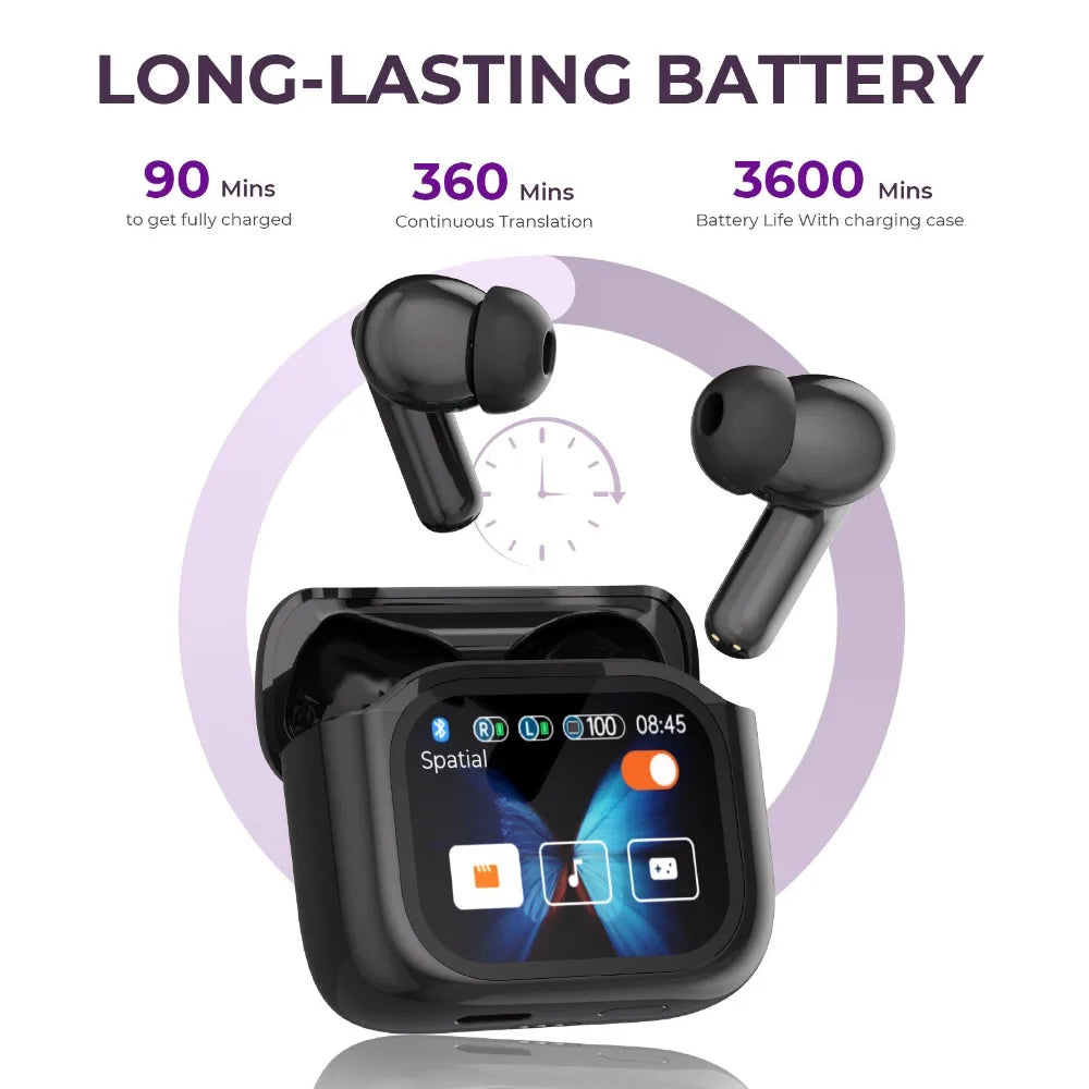 Touch Screen Translation Headphones with Noise Cancelling – Avelora