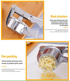 Robust garlic press made of stainless steel