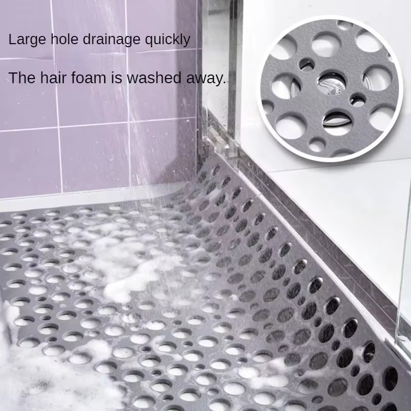 Extra-Porous TPE Non-Slip Shower Mat with Strong Suction, Anti-Mold, Machine Washable