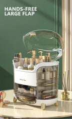 Luxury Transparent Makeup Organizer with Sliding Doors and Drawers