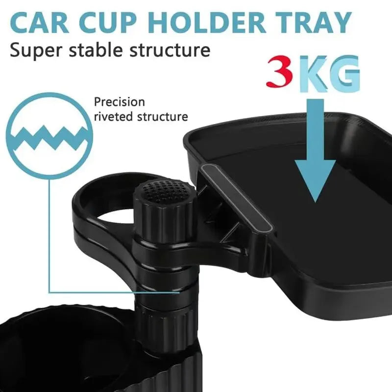 Car Cup Holder with Detachable Tray