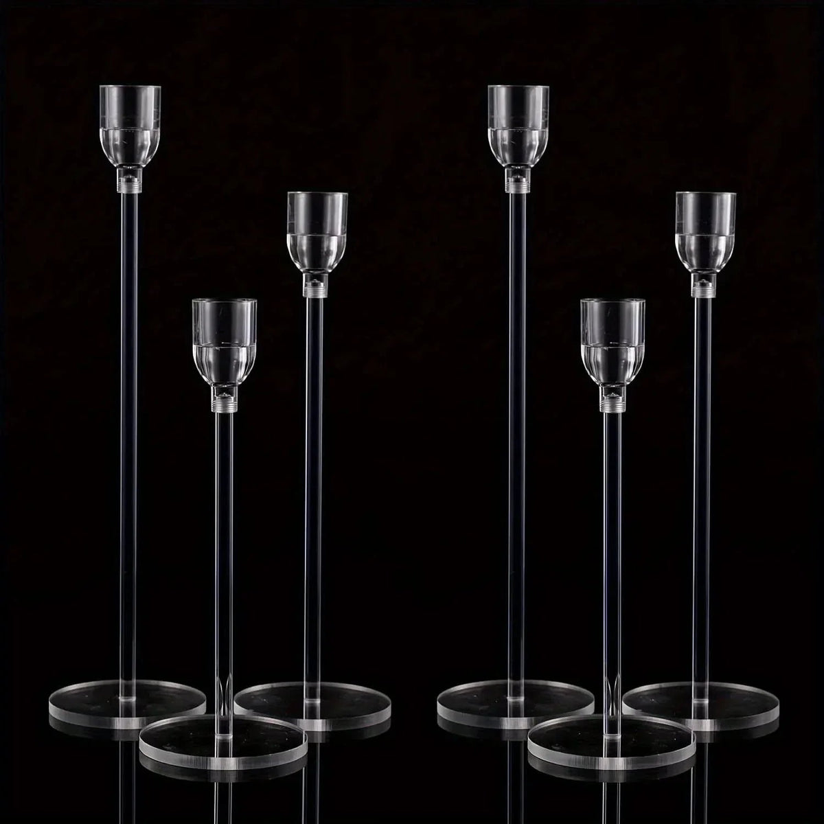 LumenAcry Acrylic Candle Holder Set (3-piece)