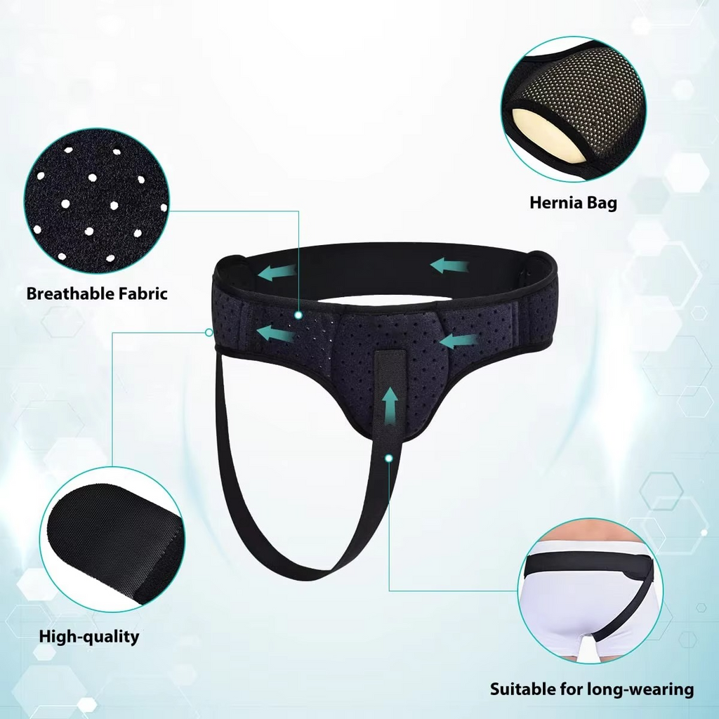Hernia Support Belt for Men and Women with Removable Compression Pads