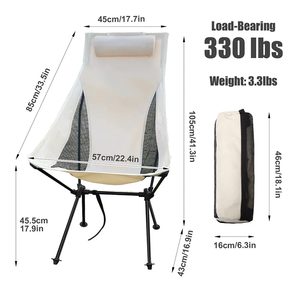 Trekalux Outdoor Chair | Ultralight & Foldable | 150 kg Load Capacity | Weatherproof Oxford Fabric