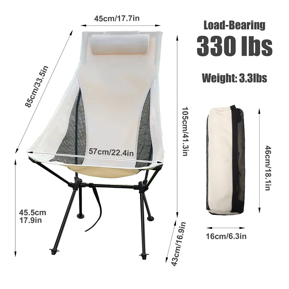 CampEase Folding Chair Outdoor | Strong and lightweight for camping, beach, and garden