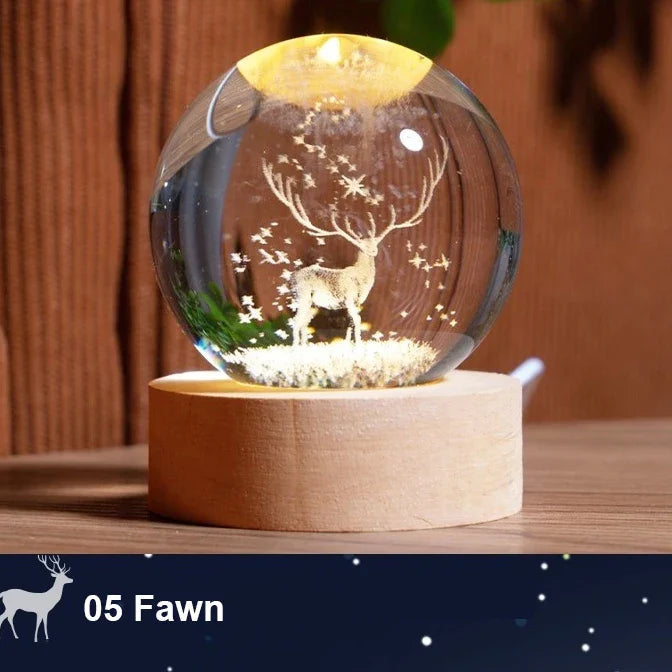 Astranova Galaxy Night Light | LED Crystal Ball with Milky Way Design | Warm White Light | Creative Gift for Kids & Adults