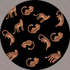 Plush Round Leopard Pattern Area Rug – Soft Thickened Floor Mat for Bedroom or Living Room