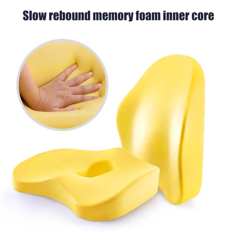 High-Density Memory Foam Seat Cushion with Tailbone Cutout for Office and Car