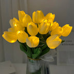LED lamp with artificial tulip bouquet perfect for gifts or as wedding party home decorations