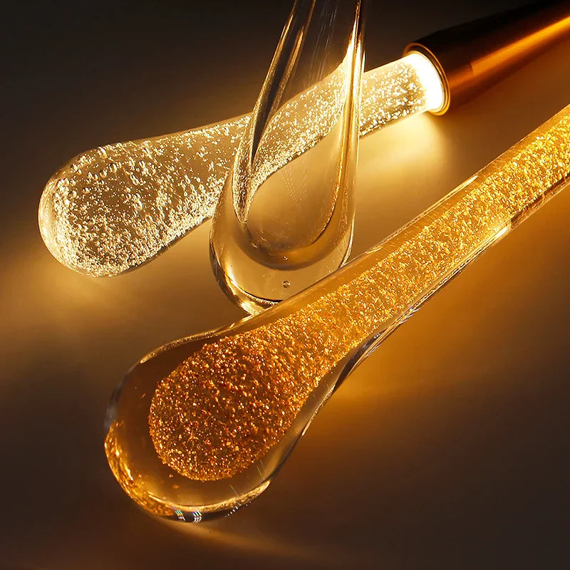 Crystal LED Pendant Lights: Perfect for Bedroom, Dining Room, Bar - Water Drop Chandelier, Stair Lamp for Interior Decoration