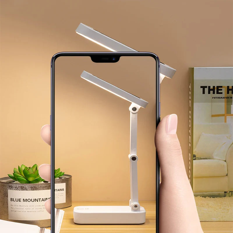 Solar LED Table Lamp | Foldable & Dimmable | USB Rechargeable | Eye-Friendly & Modern