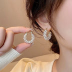 Bold Pearl Accented Hoop Earrings
