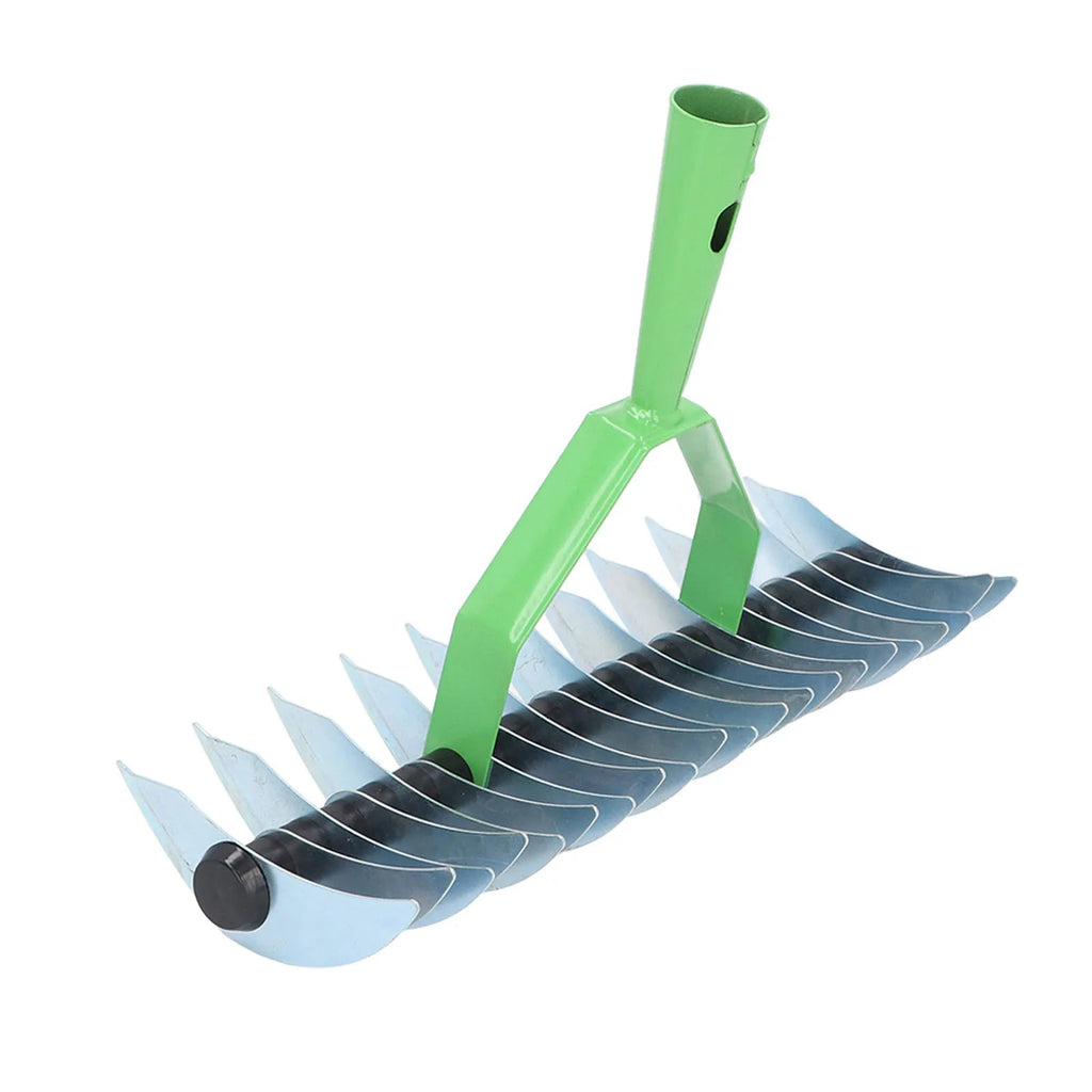 RasenPro Rake Head | Lawn Scarifier Stainless Steel | Curved Tines | For Moss, Leaves & Soil Care