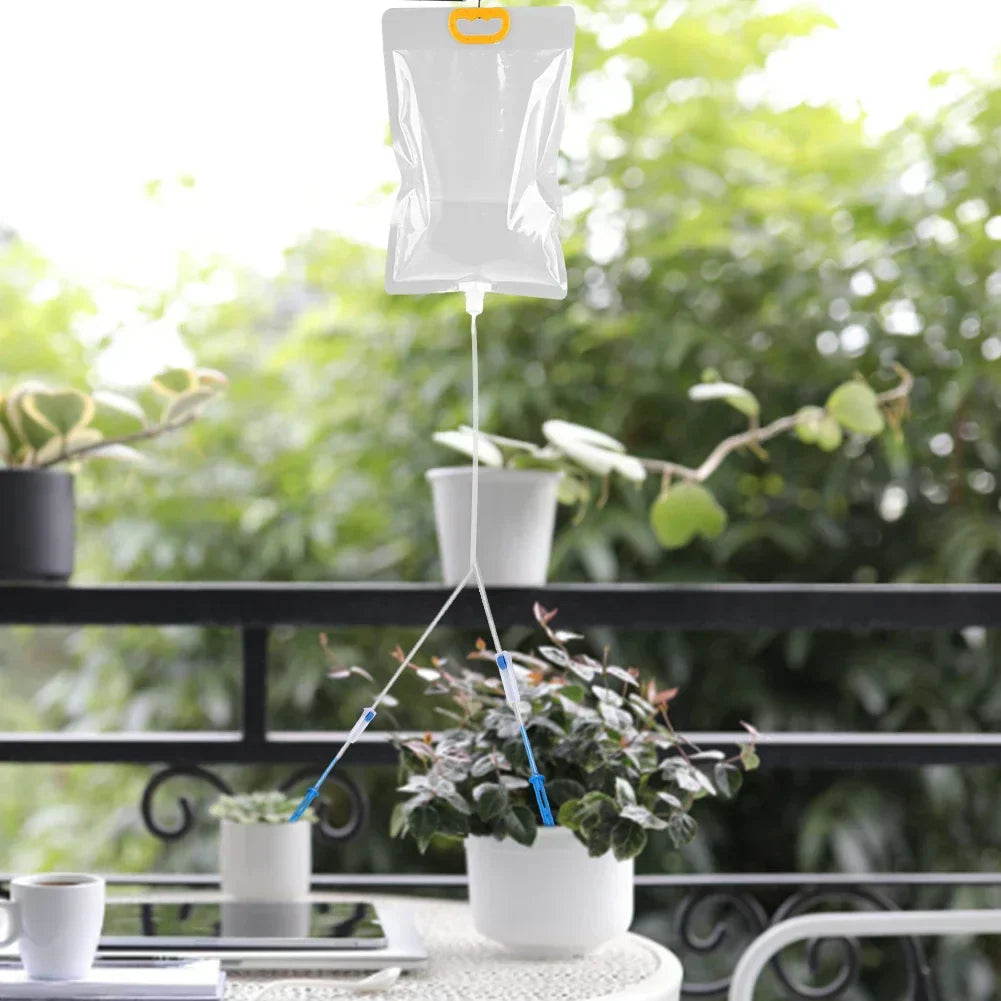 HydroLeaf Drip Bag | 3.5L Water Tank | Dual Outlet & Flow Regulator | For Balcony & Houseplants