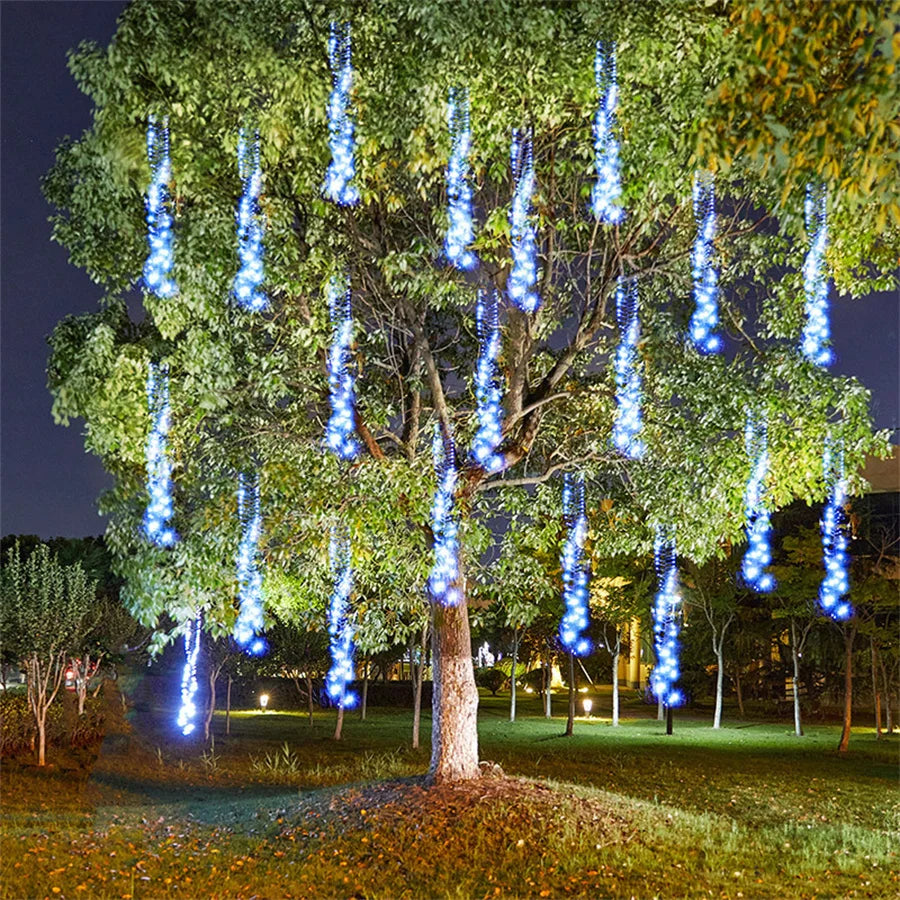 GlowCascade – Hanging LED Light Strands for Garden & Party