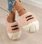 Miuvela | Cat Paw Slippers Women | Fluffy & Warm | Non-slip & Comfortable | Funny Cat Slippers for Home & Garden