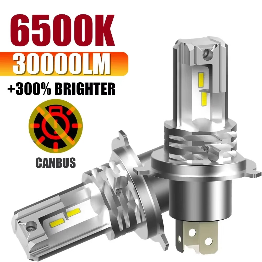 2pcs 30000LM LED Headlight Bulbs H4 H7 9003 CSP Fanless High Low Beam 12V 24V