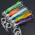 5pcs Rigged Trolling Skirt Tuna Lures for Mahi, Marlin, Shark, and Wahoo – Big Game Saltwater Fishing Lures