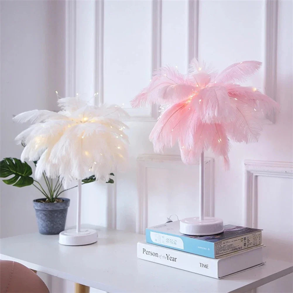 LED Spring Table Lamp Night Light USB powered Remote Control Nightstand Lamps