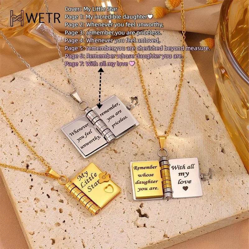 Memory Bookhanger Necklace – Symbolic Jewelry with Loving Message