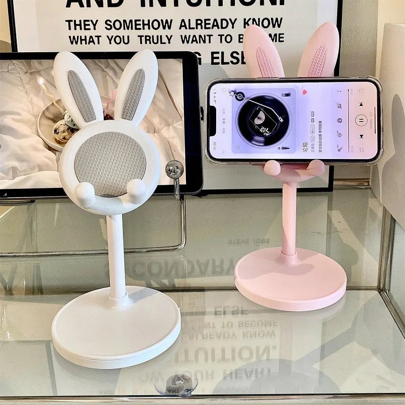 BunnyDock Phone Holder | Height Adjustable & Tiltable | Soft-Touch Design | For Phone & Tablet