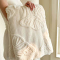 Fleurière Flannel Blanket | 3D Butterfly Design | Soft & Warming | For Bed, Sofa & Camping