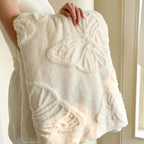 Fleurière Flannel Blanket | 3D Butterfly Design | Soft & Warming | For Bed, Sofa & Camping