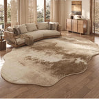 Irregular Plush Rug Light Luxury Washable for Bedroom and Living Room
