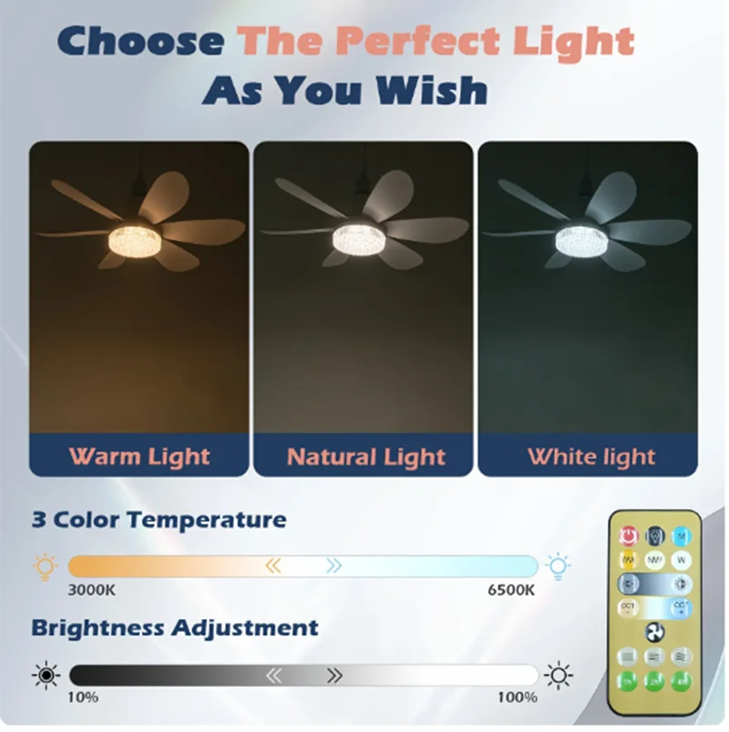 Elegant Flower Energy Saving RC Ceiling Fan Lamp