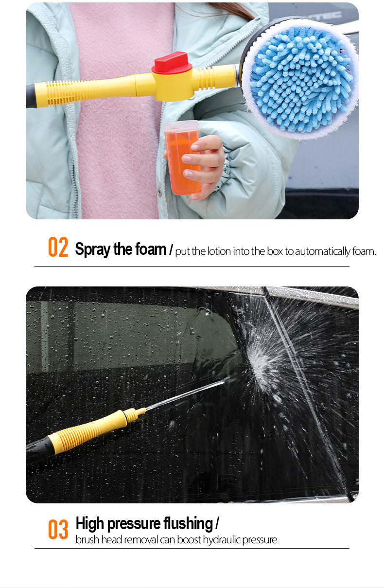 TurboBrush 360 Car Wash Brush – Rotating Brush with Soap Dispenser & Extension Pole