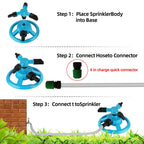 RainTiva Sprinkler | 360° Rotation | Water-saving & Durable | For Garden & Lawn Care