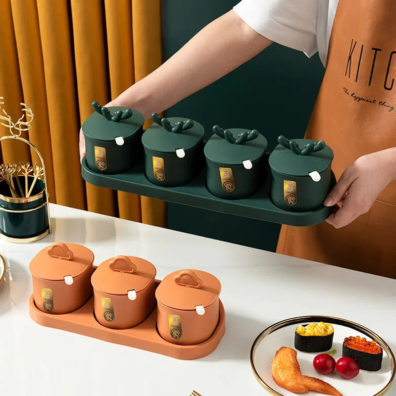 Stylish spice organizer with practical spoons