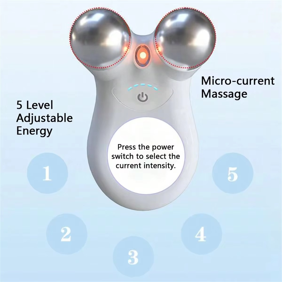 Dual-Head RF & EMS Microcurrent Facial Rejuvenation Device