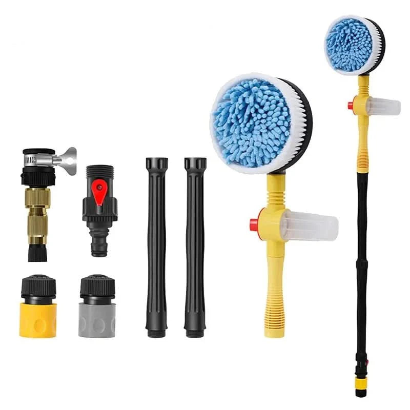 Rotating, water-powered brush