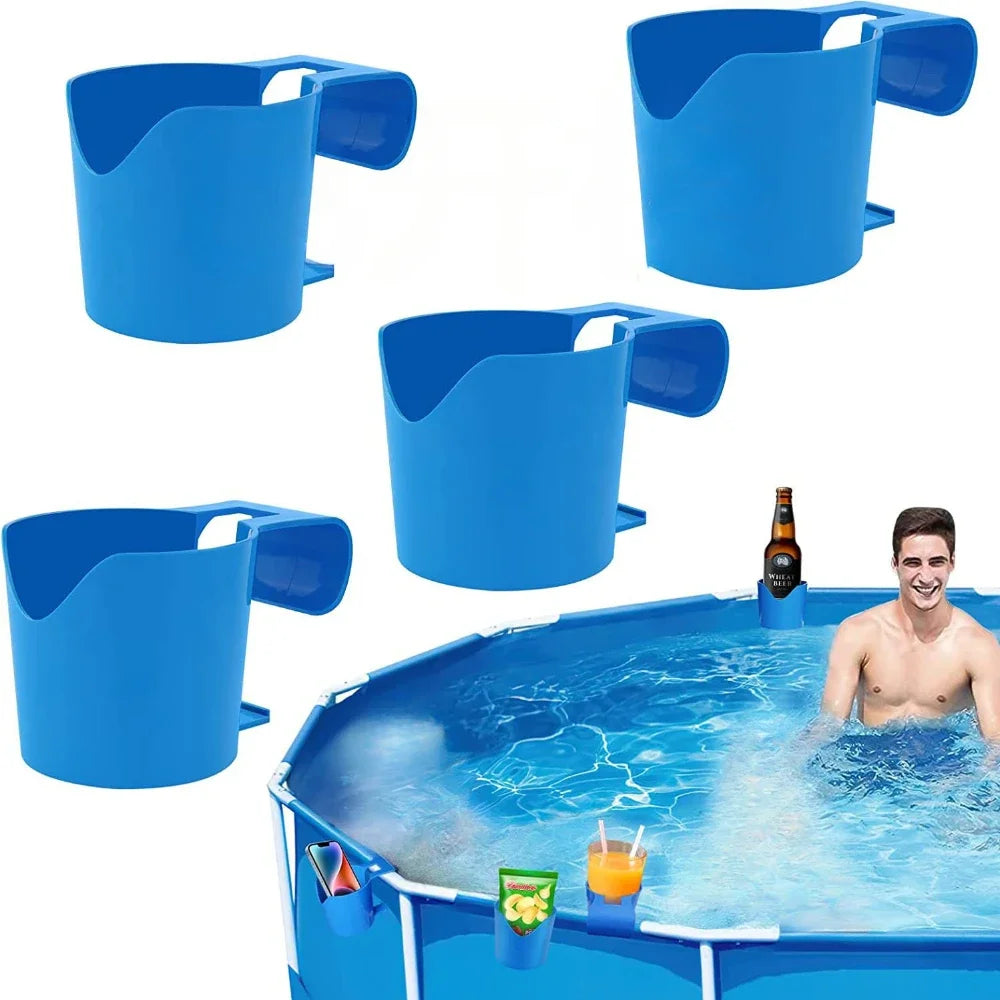 AquaGrip Drink Holder | Flexible & Stable | Clip-on Pool Shelf | For Cans & Gadgets
