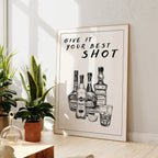 Give It Your Best Shot" Wall Art – Bold & Playful Bar Decor