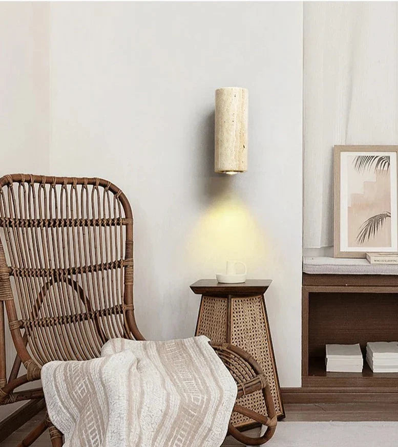 Modern Natural LED Wall Lamp made of Travertine