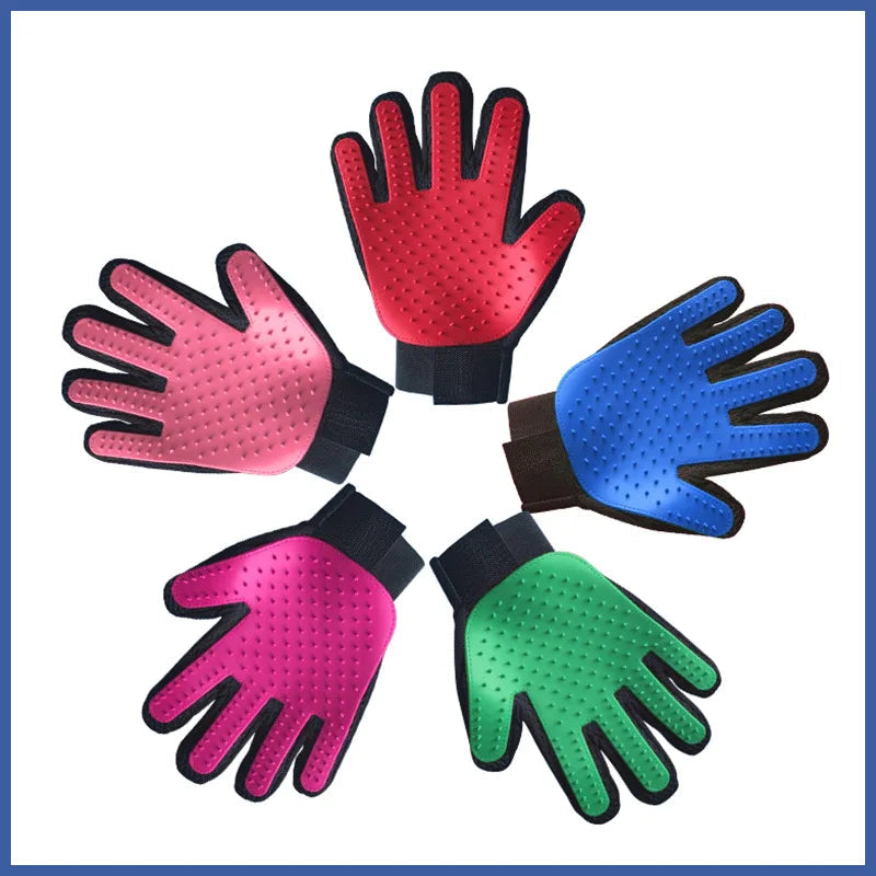 Fur Care Glove PawLiss TouchGlove | 5-Finger Massage Glove for Dogs & Cats | 23.2×17.2 cm | TPR & Mesh | Left or Right