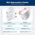 LED Facial Mask with Neck Support for Skin Firming and Anti Aging Light Therapy