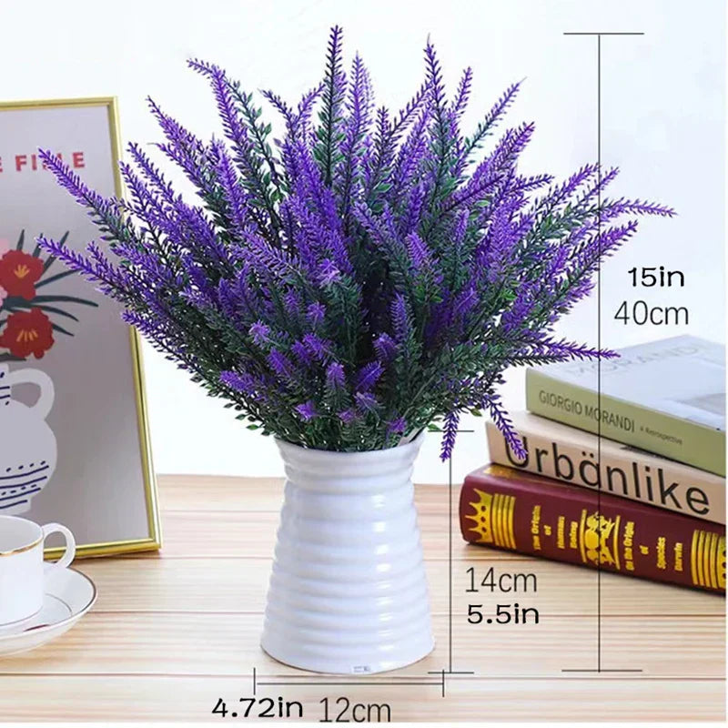 Floraven Lavender Bouquet | Artificial & Carefree | 5 Stems | For Indoor & Outdoor