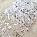 Sparkling Table Runner "StellaLuxe" | Gold, Rose Gold or Silver | Metallic Shimmering Mesh Runner with Star Pattern | For Parties & Dinner Decoration