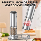 Electric Salt and Pepper Grinder Set with Adjustable Coarseness and LED Light