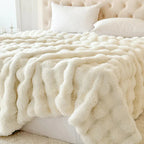 CosyLuxe Plush Blanket Double Layer Extra Thick Soft Rabbit Fur Imitation Easy Care