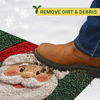 Winter love | Christmas doormat | Santa & Gingerbread man | Red | For indoor & outdoor | Non-slip & washable