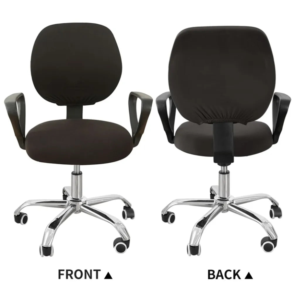 2-piece Split Office Rose Chair Covers